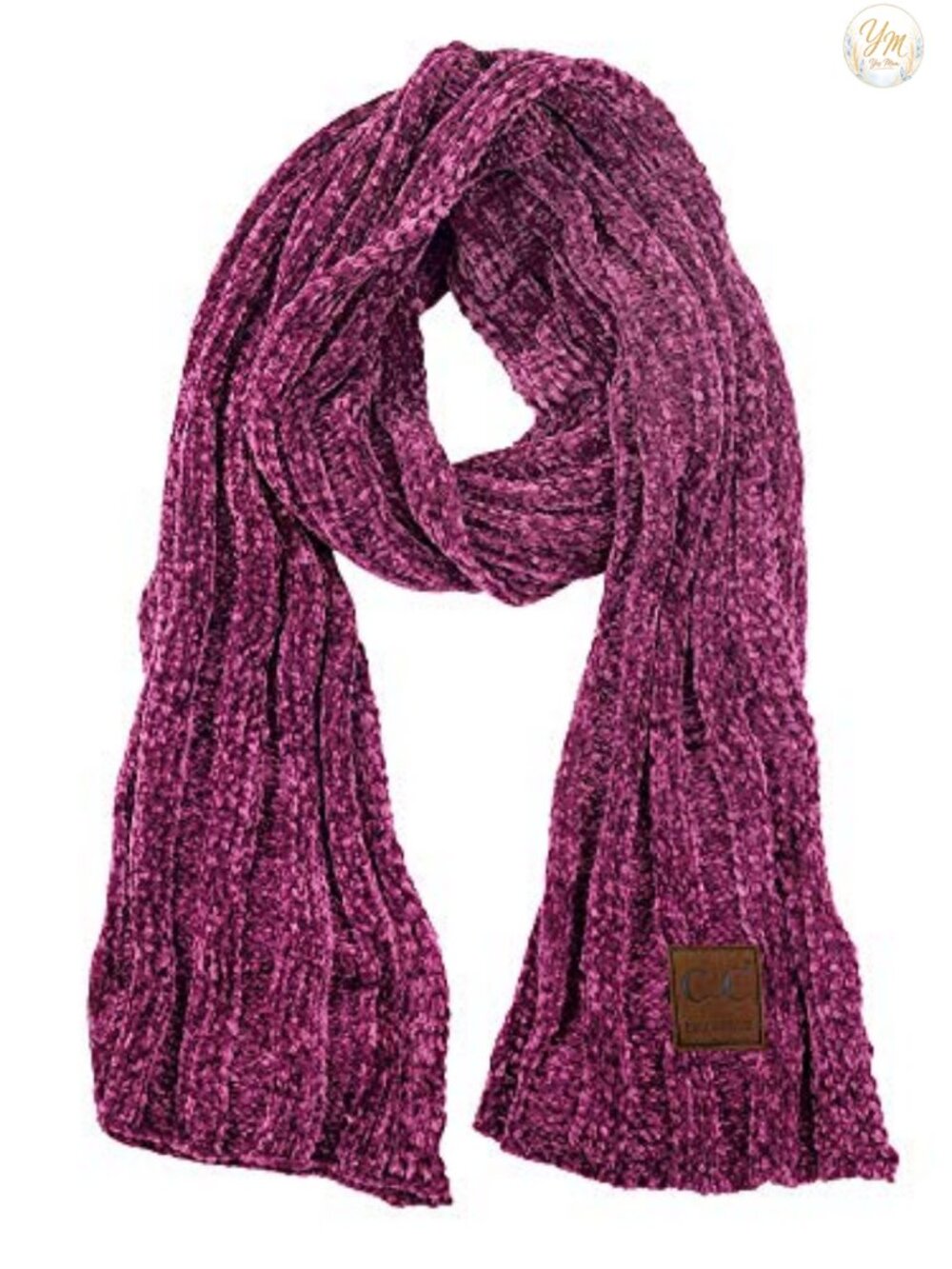 Chenille Ribbed Knit Shawl Wrap Scarf Soft Warm Thick